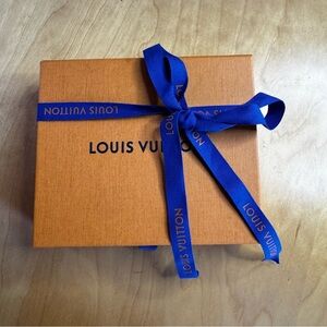 Louis Vuitton Orange Gift Box with Blue Ribbon